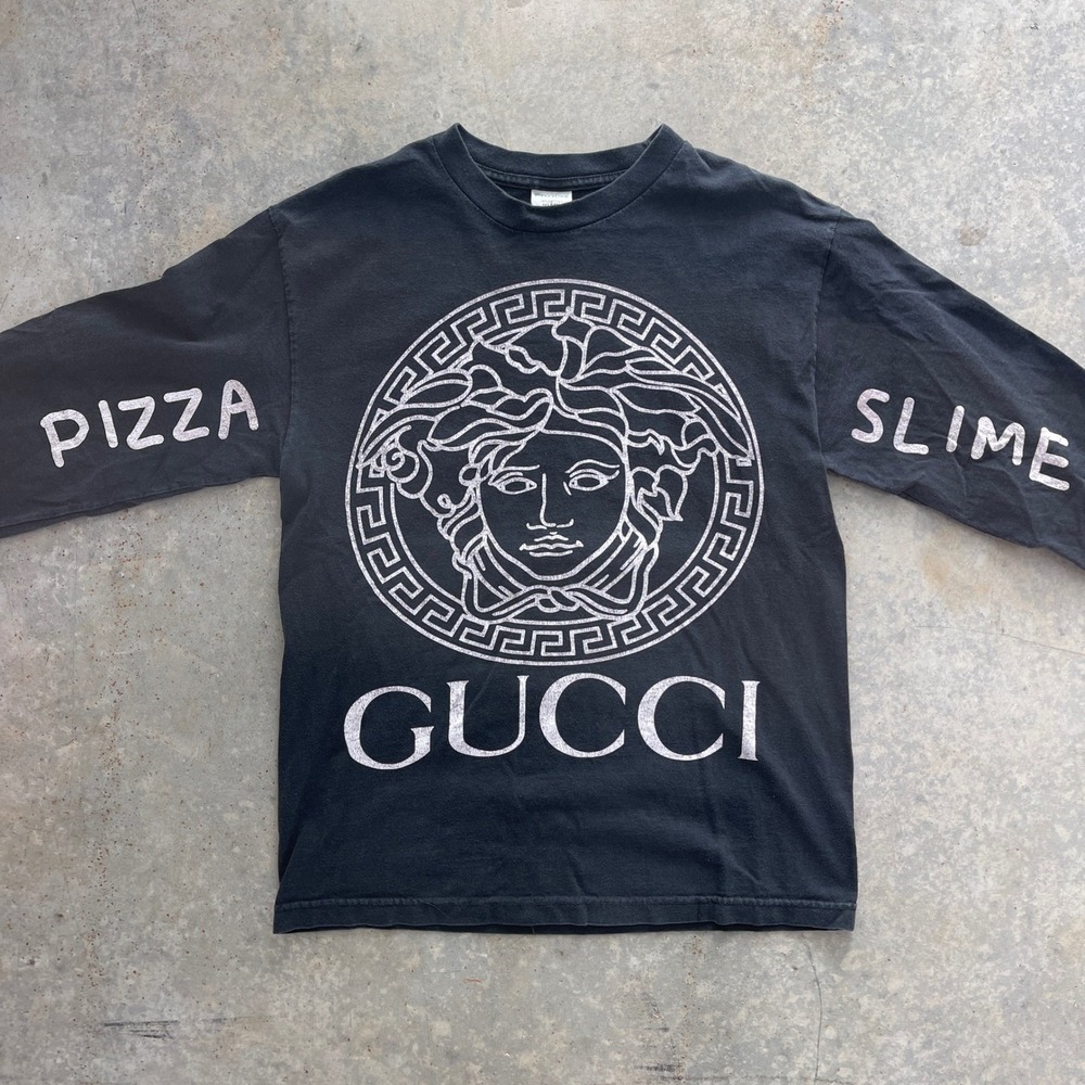 Pizzaslime Long Sleeve Shirt Mens Medium Black Parody Streetwear